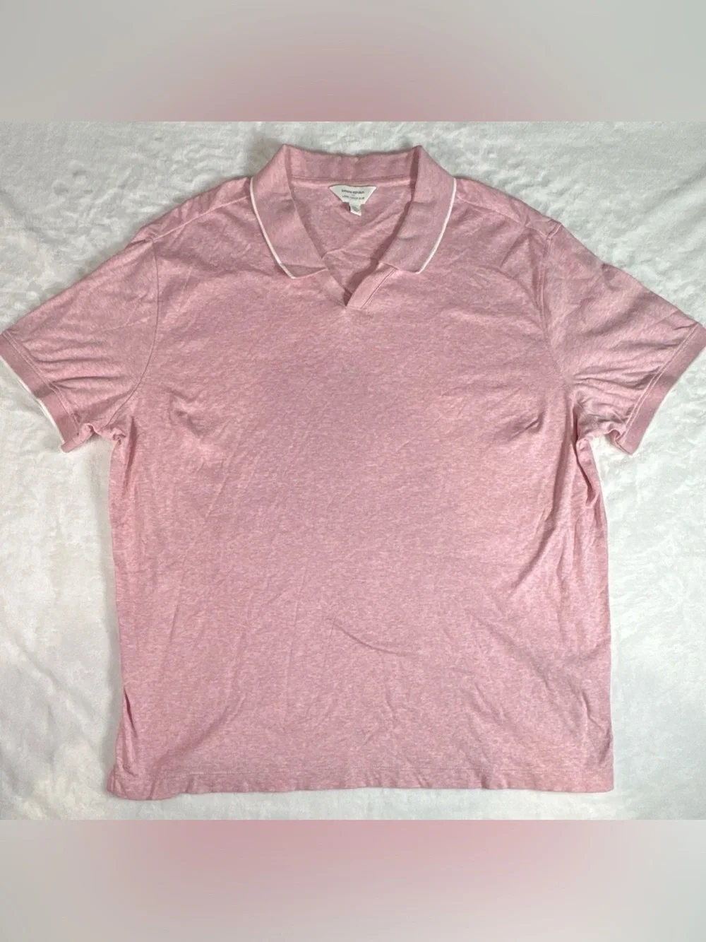 Banana Republic Luxe Touch Slim Pink Heather Polo Shirt XL Short Sleeve